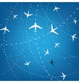 Airplane Routes And Stars vector image