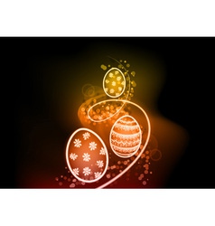 Easter eggs on the shine background vector image