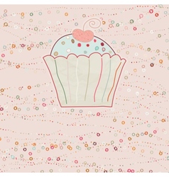 Cupcake valentine card EPS 8 vector image