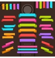 Patterned origami retro ribbons and tags vector image