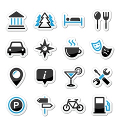 Travel tourism icons set - vector image