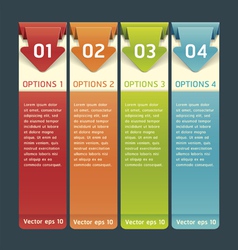 Colorful origami style number options banner vector image