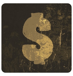 Dollar sign grunge icon vector image