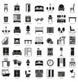 Room furniture silhouette icons set Room furniture silhouette icons set vector image