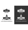White house and capitol building in washington vector image