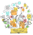 Sketchy doodles cook book vector image