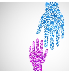 Two palms hearts vector image