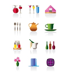 Cafe bar and restaurant icon set vector image