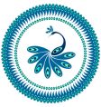 Peacock decorative pattern for plate vector image