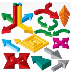 Set of Isometric Arrows and Design Elements vector image