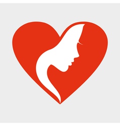 Girl heart vector image