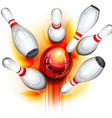 Bowling game top view vector image