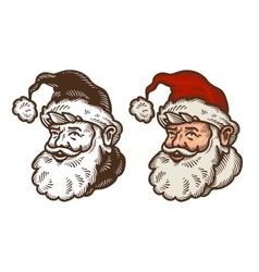 Christmas symbol Portrait of funny Santa Claus vector image