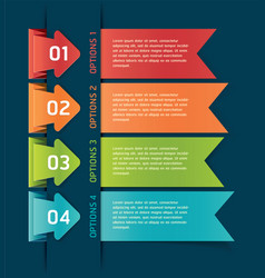 Colorful origami style number options banner vector image