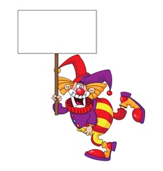 Clown holding a blank sign vector image