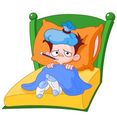 Sick boy cartoon vector by sararoom Image 1482285 VectorStock