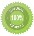 Label - 100 natural product vector image