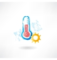 Hot thermometer grunge icon vector image