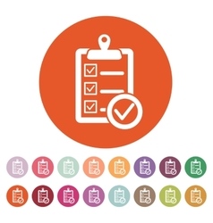 The checklist icon Clipboard symbol Flat vector image