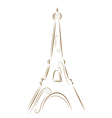 Eiffel tower gold sketch vector image