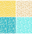 Set of seamless patterns in trendy linear style vector image
