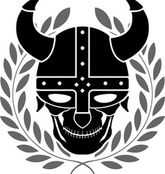 Fantasy helmet with laurel wreath vector image