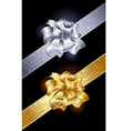 Gold and silver bow vector image