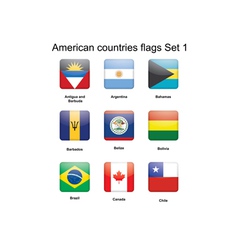 American countries flags Set 1 vector image