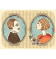 Vintage victorian portrait frames vector image