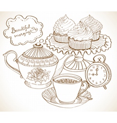 Morning breakfast vector image