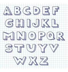 Scribble alphabet vector image