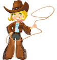 Blond cowgirl with Lasso vector image