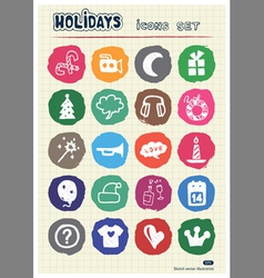 Holidays and celebration web icons set vector image