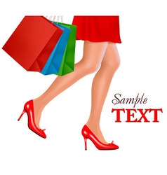 Shopping woman vector image