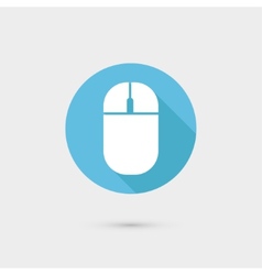 Computer mouse icon Flat design long shadow Computer mouse icon Flat design long shadow vector image