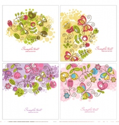 Set of floral illustration vector image