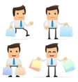 Set of funny cartoon manager vector image