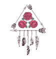 Hand drawn boho style design with rose flower vector image