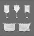 White blank medieval standard fabric flag banners vector image