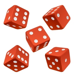 Red dice set vector image