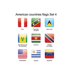 American countries flags Set 4 vector image