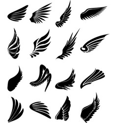 Wings icons set vector image