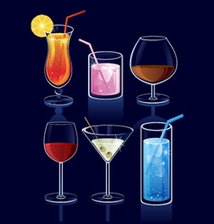 Set of cocktails vector image