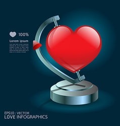 Modern Design infographics love globe vector image