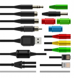 Electronic jack plugs and jacks vector image