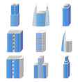 Blue real estate set of icons vector image