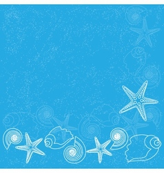 Blue background with sea life vector image