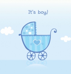 Pram for boy vector image