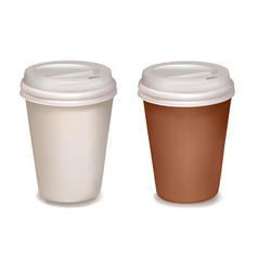 Plastic coffee cups vector image