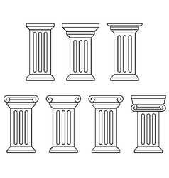 Classic column icon set vector image